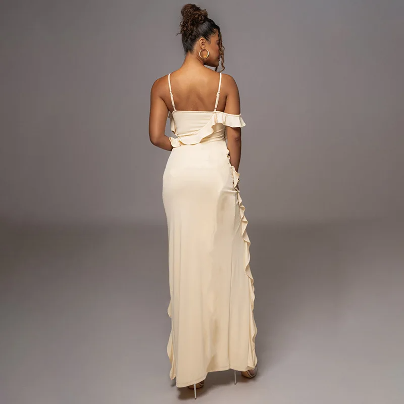 Aida - Vestido largo con volantes