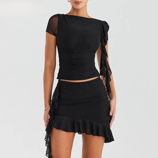 Alexia - Conjunto de dos piezas con volantes