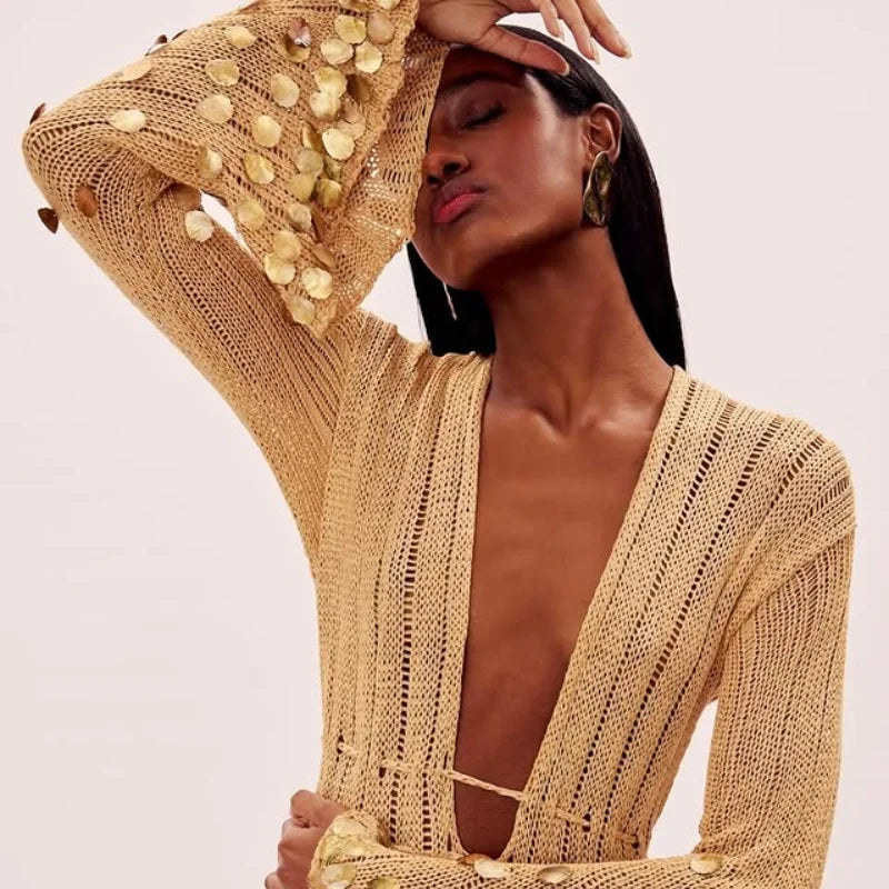 Soraya - Vestido largo con lentejuelas brillantes