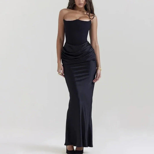 Luna - Vestido plisado de satén