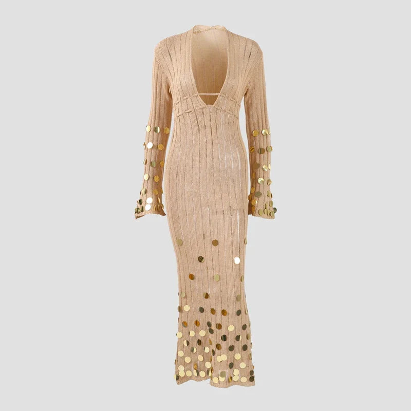 Soraya - Vestido largo con lentejuelas brillantes