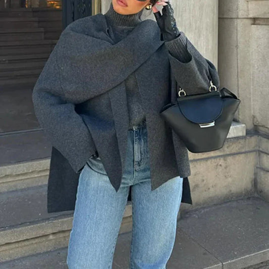 Lorena - Chaqueta con cuello de bufanda