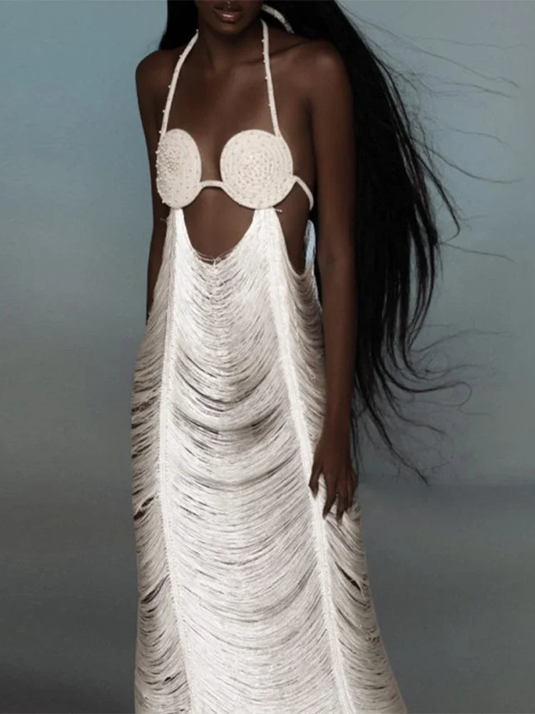 Salma - Vestido largo con cuello halter