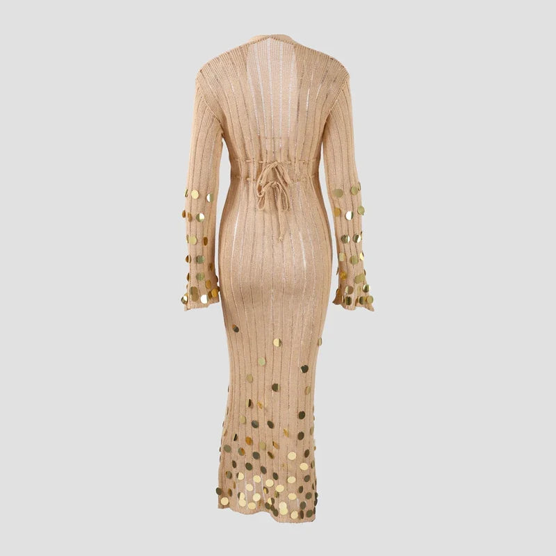 Soraya - Vestido largo con lentejuelas brillantes