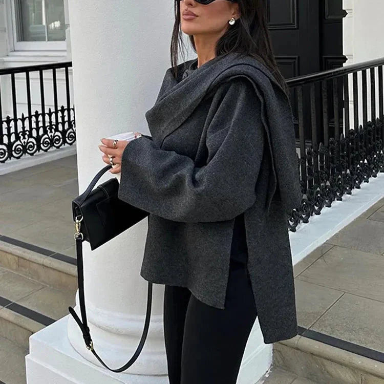 Lorena - Chaqueta con cuello de bufanda