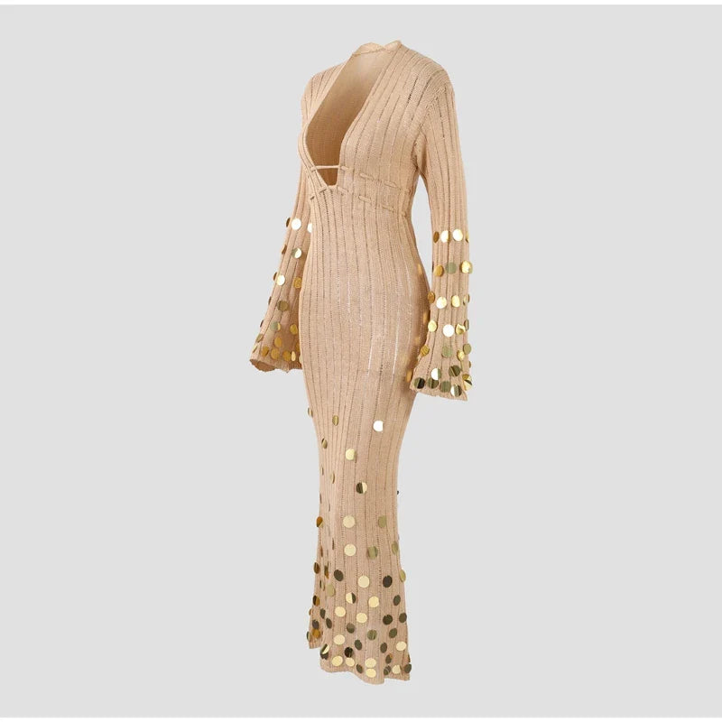 Soraya - Vestido largo con lentejuelas brillantes