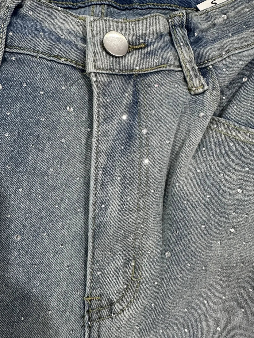 Lisa - Vaqueros de denim con pedrería para mujer