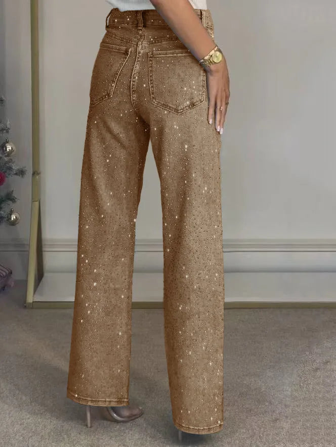 Lisa - Vaqueros de denim con pedrería para mujer