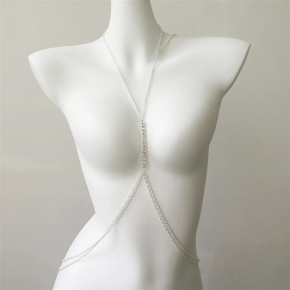 Ornella - Collar de diamantes de imitación en el pecho