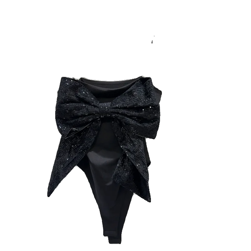 Davinia - Top con lazo grande y lentejuelas