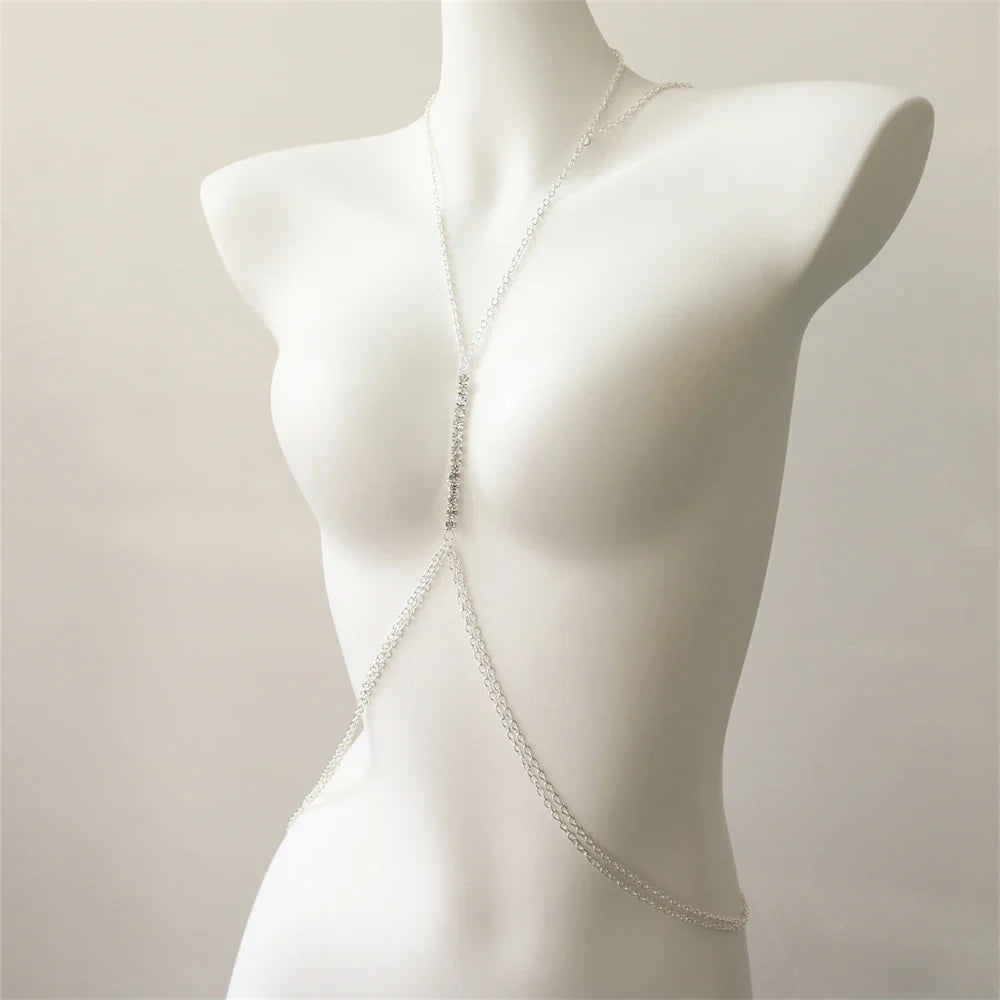 Ornella - Collar de diamantes de imitación en el pecho