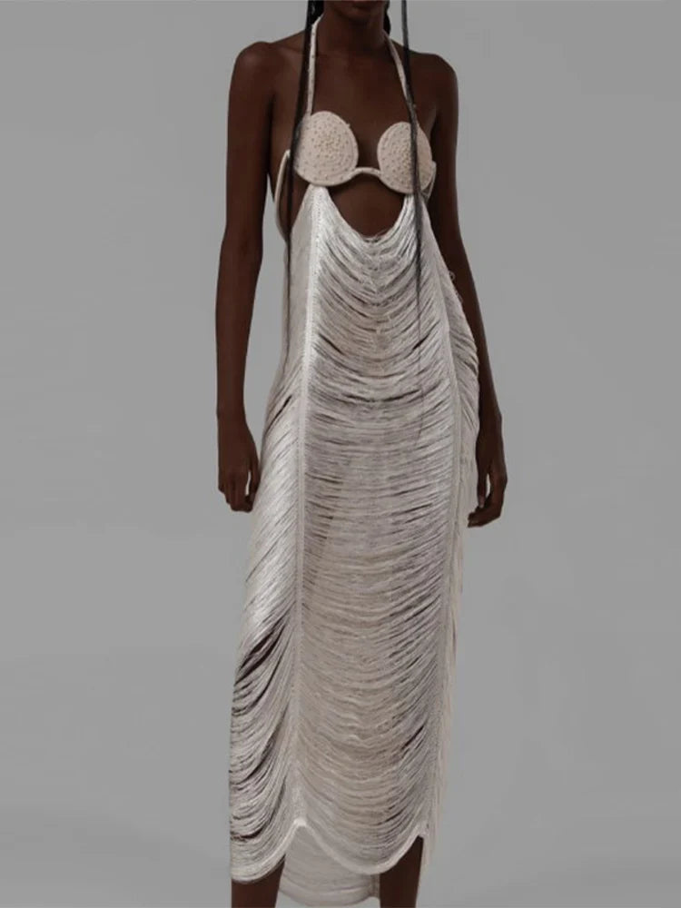 Salma - Vestido largo con cuello halter