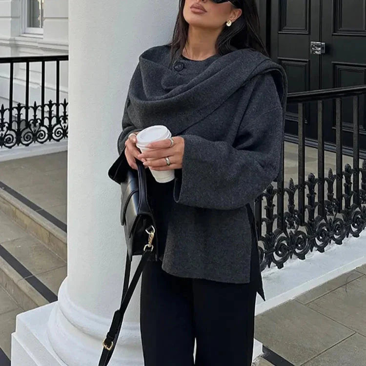 Lorena - Chaqueta con cuello de bufanda