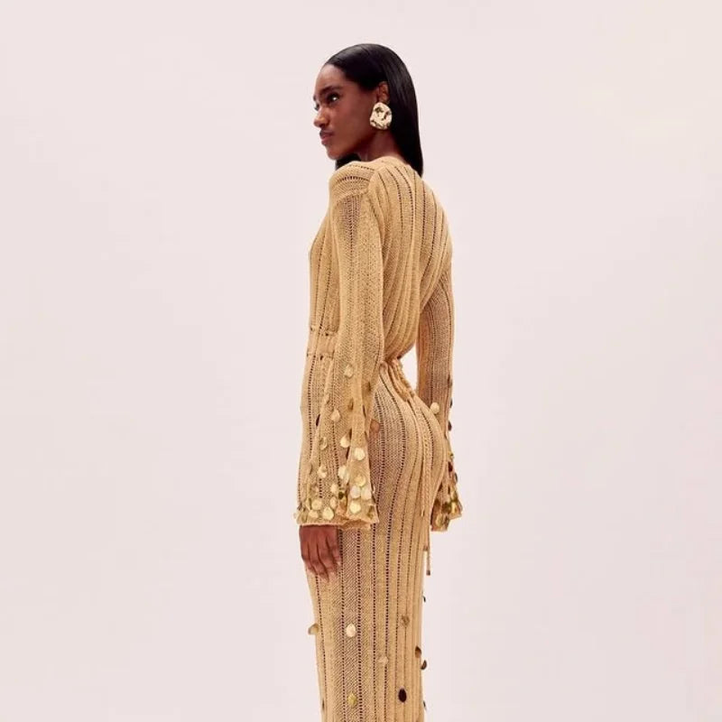 Soraya - Vestido largo con lentejuelas brillantes