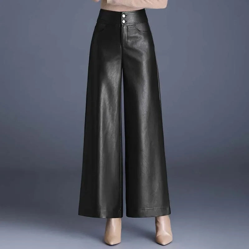Vega - Pantalones anchos de cuero