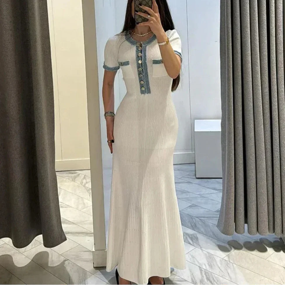 Blanca - Vestido largo de punto