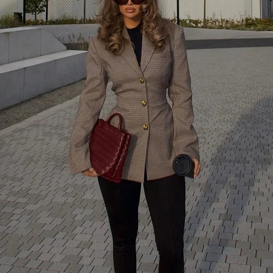 Leila - Abrigo de traje a cuadros