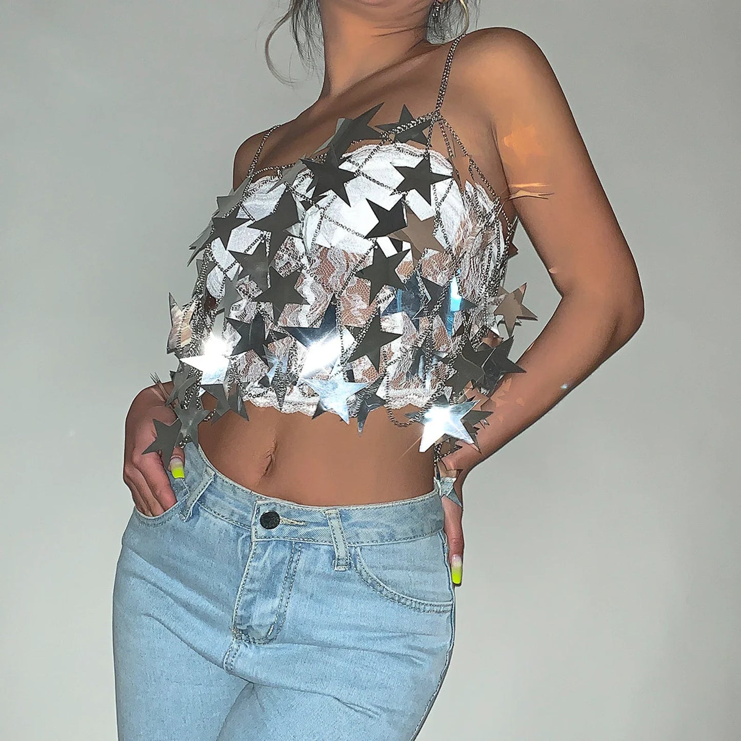 Estrella - Top de malla metálica